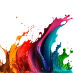 Peinture multicolore sur fond blanc